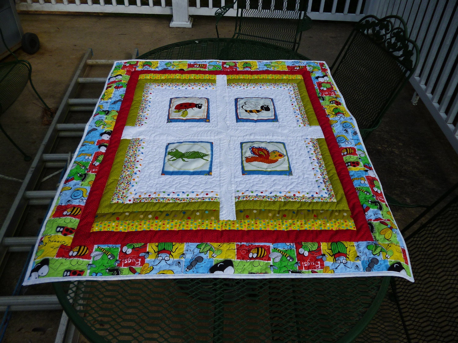 Baby Quilt With Bugs