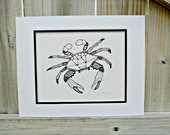 Items Similar To White Crab Illustration Maryland Blue Crab Original 