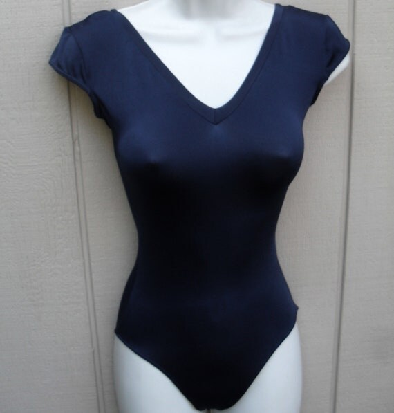 Vintage Danskin Blue Shiny Spandex Leotard Size Xs 6391