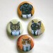 4 Business Cats and Dog Pinback Button Set 1.25 inch
