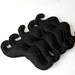 Mustache pin black felt stuffed brooch