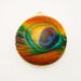 Photo Locket, Image Locket, Art Locket, Picture Locket, Brass Locket - PEACOCK - TANGERINE