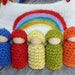 Bunting dolls in a pouch set rainbow wood peg dolls