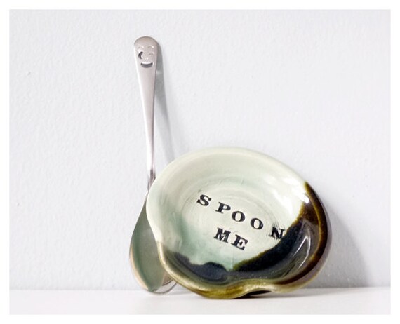 Funny SPOON ME spoon rest with silly teaspoon by shopwhimandvigor