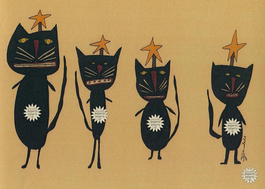 Primitive Art Folk Painting Whimisical Print Card Folkart