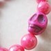 Magenta Pink Skull Stretch Bracelet