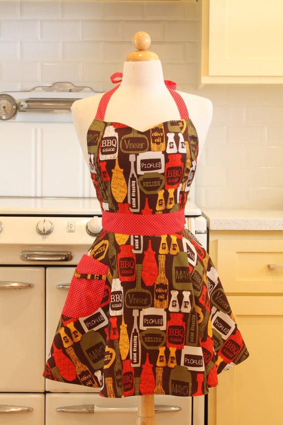 Retro Sweetheart Apron BBQ Condiments BELLA
