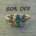 CLEARANCE - Wabi Sabi Ring - Moissanite and Recycled 14k Yellow Gold, size 6.5