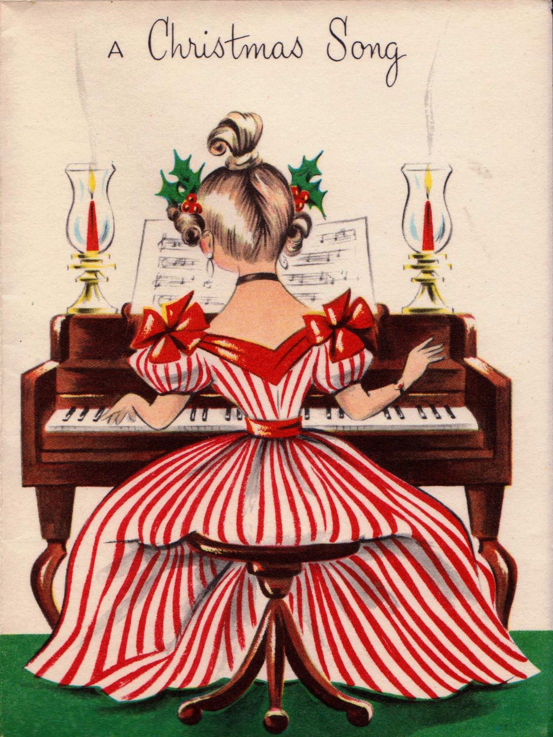 1940s UNUSED A Christmas Song Greetings Card B1