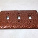 Swirls and flowers Copper triple toggle light switch cover