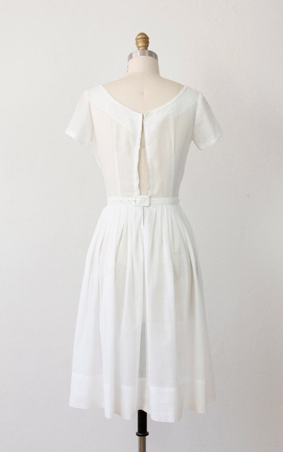 White Embroidered Cotton Vintage Wedding Dress