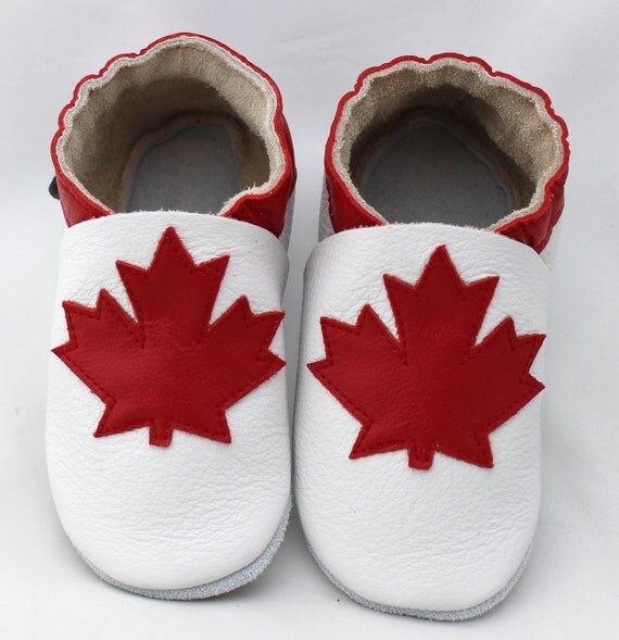 Mini Toes soft sole leather BABY crib shoes red maple by minitoes