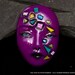 Violet Purple Mosaic Goddess Lady Face Cab Polymer Clay Face CABOCHON