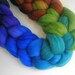 hand dyed superwash roving wool top spinning fiber rainbow progression NEW PEACOCK 4 oz.
