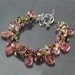 Pink Tourmaline Slice Tourmaline Spinel Vesuvianite Charm Bracelet