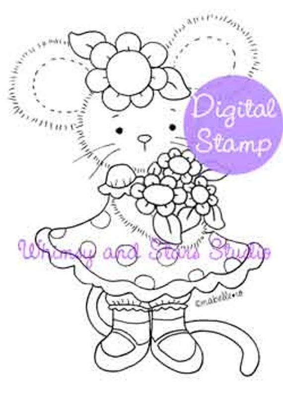 Instant Download Digi Stamp: Lucy's Flowers