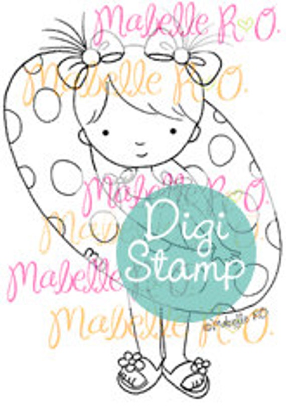 Instant Download Digi Stamp: Floaty Girly