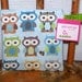 Reusable Little Snack Bag - pouch kids adult owls blue eco friendly by PETUNIAS