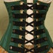 Waist 26 to 28 Emerald Stripe Steampunk Wench Corset