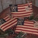 Set of 3 - Primitive - Patriotic - USA - July 4th - Americana - American - Flag - Bowl Fillers - Ornies with Rusty Jingle Bell