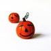 Halloween pumpkin sculpture- miniature clay jack-o-lantern