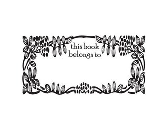 this book belongs to custom rubber stamp with blank space for writing in name