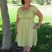 Retro Dress in Green Crepe with Polka Dots PLUS SIZE