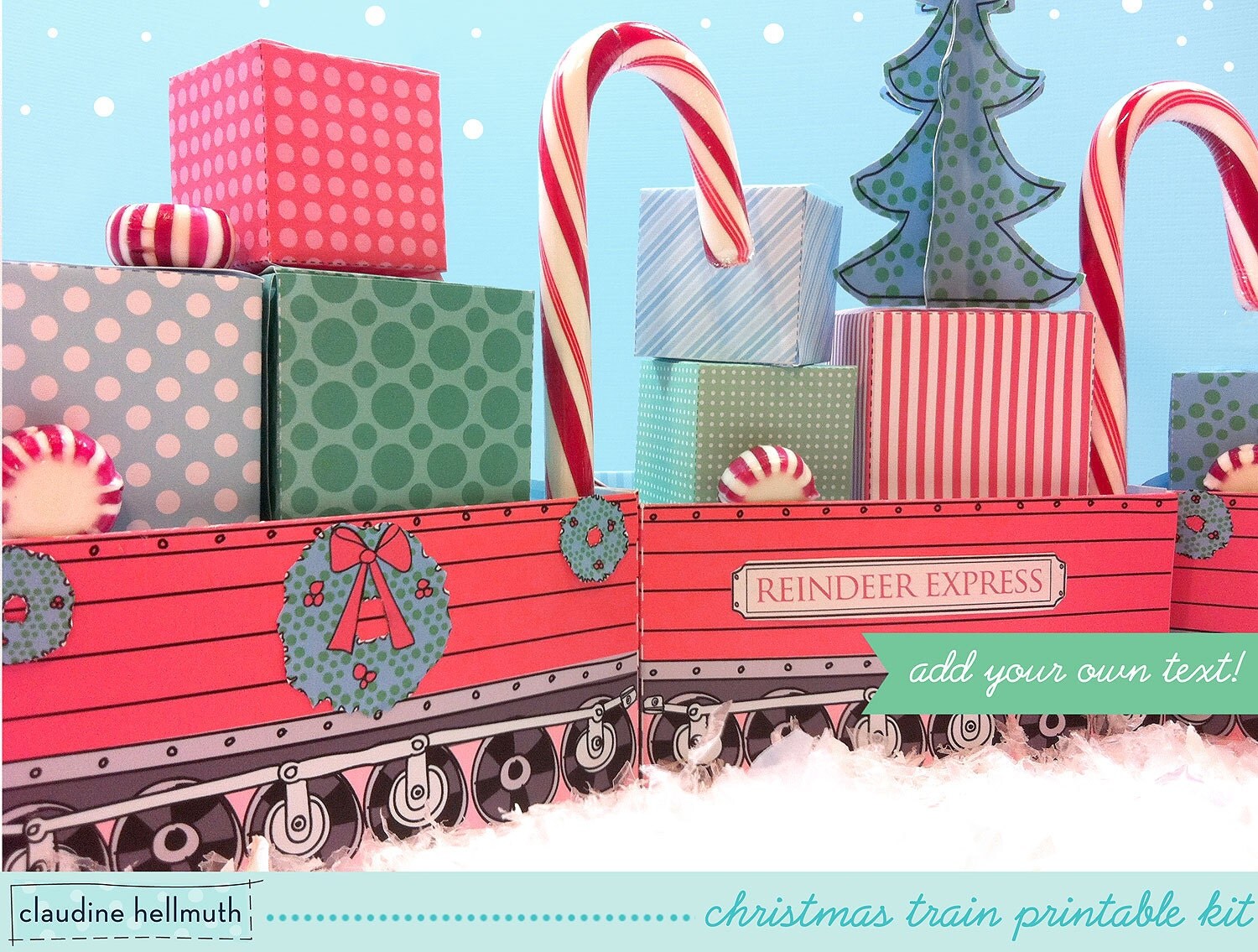 christmas train set favor box and party by claudinehellmuth