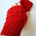 SAMPLE SALE - Women Fashion - Knit Gloves Gauntlets Mitts - Merino Wool and Silk - Red