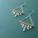 fantastic long beaded gemstone earrings in agate, clear and aqua crystal quartz and sterling silver so elegant