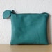 Leather Clutch in Teal Green Thick Cow Leather