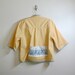Kids art smock with sleeves Eco-friendly Mustard and Gray with Spaceship
