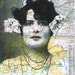 Birthday gift, OOAK, Map Prints / Repurposed, art, Book Pages, Beautiful Woman ,Vintage Photo, Paper , home decor, buy 3 get 1 FREE