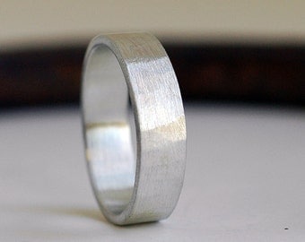 6mm Mens Wedding Band - Recycled Sterling Silver - Mens Wedding Band - Mens Wedding Ring - Simple Mens Band - Silver Wedding Band Ring R4056