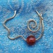Brass Shawl Pin Brooch, Modern Fibula Clasp with Vintage Bead