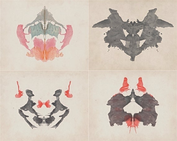 Rorschach Psychodiagnostics inkblot test cards 1948 by nycgypsy