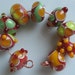 Set of nine handmade lampwork beads-handmade glass beads-SRA