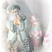 Aqua SANTA Claus St. Nick Figurine Victorian Christmas Hand Painted ECS sct schteam