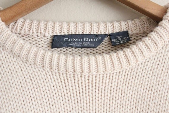mens wool sweater / vintage Calvin Klein sweater