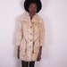 vintage 70s extra curly thick shaggy sheep mongolian tibetan lamb coat jacket sm med
