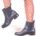 vintage 90s black leather chelsea combat army military elastic sides boots unisex womens sz 7 1/2 M