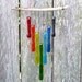 Rainbow Glass Wind Chime with Driftwood J09
