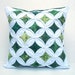 Green Throw Pillow Decorative Pillow Cover Cushion Cover Cathedral Window Batik 18 Inch