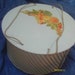 Vintage blue wicker and wood sewing basket,Princess brand
