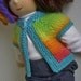 Waldorf Doll Clothes Wool Rainbow Sweater Vest with Turquoise Trim for 14 to 16 Inch Waldorf Dolls