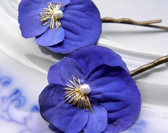 China Blue Little Viola Clips