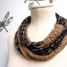 Scarf necklace, Loop scarf, Infinity scarf - Knitted scarlette, neckwarmer - Black and Gold - Handmade - ENDLESS LOOP