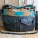 TUNDRA /// black leather bag with navajo southwestern fabric