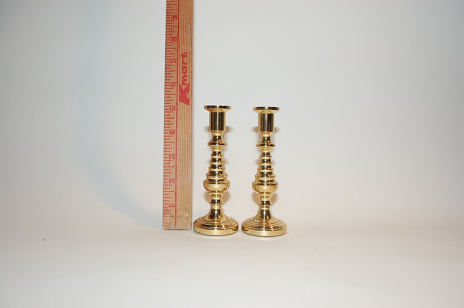 two vintage Baldwin Brass Candlesticks 5 inches tall