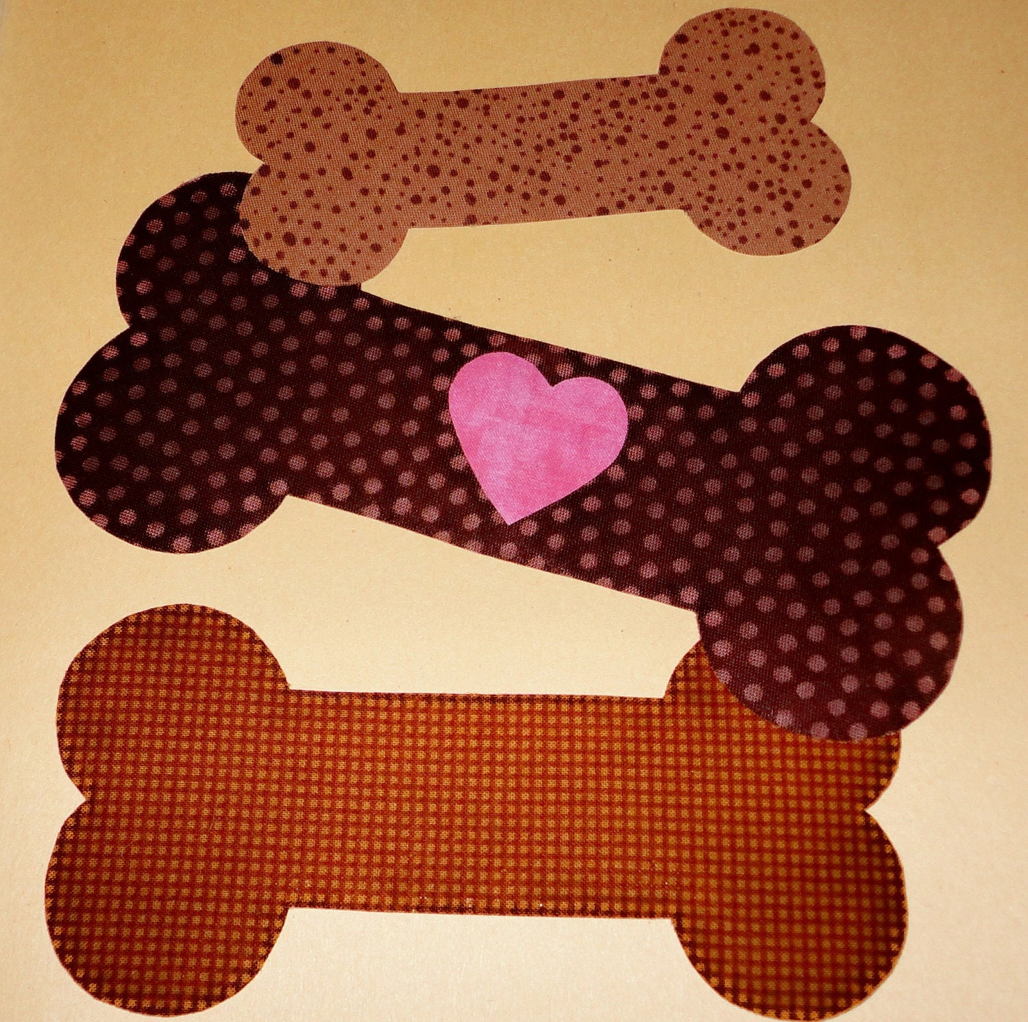Applique PDF TEMPLATE Pattern Only....Dog BONE Bones With